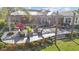 Large backyard patio with seating area and string lights, overlooking the pool at 2305 Little Country Rd, Parrish, FL 34219