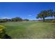 Expansive putting green with mature trees and blue sky at 2305 Little Country Rd, Parrish, FL 34219