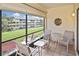 Screened patio overlooking a tranquil pond, perfect for outdoor relaxation at 365 Three Lakes Ln # G, Venice, FL 34285