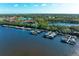 Aerial view of a full-service marina with many boats docked at 9711 Sea Turtle Ter # 102, Bradenton, FL 34212