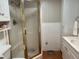 Bathroom with shower stall, vanity, and linen closet at 1111 42Nd E Ave, Ellenton, FL 34222