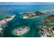 Aerial view of a coastline with a waterway and island at 1215 E Venice Ave, Venice, FL 34285