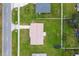 Aerial view showing house location and yard at 1215 E Venice Ave, Venice, FL 34285