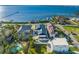 Bird's eye view of waterfront homes and community at 1707 Palma Sola Blvd, Bradenton, FL 34209
