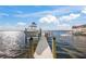 Steps leading to a private boat dock on calm waters at 1707 Palma Sola Blvd, Bradenton, FL 34209