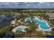 Aerial view of community pool, spa, and clubhouse at 17819 Eastbrook Ter, Lakewood Ranch, FL 34202