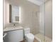 Bathroom with modern wave patterned walls at 3638 San Remo Ter, Sarasota, FL 34239
