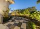 Elegant courtyard with checkered tile and water feature at 3638 San Remo Ter, Sarasota, FL 34239