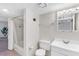 Clean bathroom with a bathtub, toilet, and vanity at 3751 Lake Bayshore Dr # H304, Bradenton, FL 34205