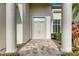 Double front doors with a decorative glass window at 5318 88Th E St, Bradenton, FL 34211
