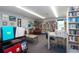 Community library with bookshelves and seating areas at 804 Buttonwood Dr, Bradenton, FL 34208