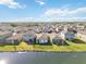 Aerial view of houses with lakefront access at 10435 Ladybug Cv, Parrish, FL 34219