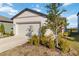 One-story house with garage, landscaping, and a tree at 10435 Ladybug Cv, Parrish, FL 34219