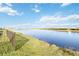 Backyard with a view of a canal and fence at 10435 Ladybug Cv, Parrish, FL 34219