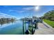 Private boat dock with lift and direct water access at 1560 Harbor Sound Dr, Longboat Key, FL 34228