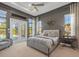 Spacious main bedroom with private access to the pool at 16003 Kendleshire Ter, Lakewood Ranch, FL 34202