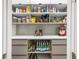 Well-organized pantry with ample shelving and storage at 16003 Kendleshire Ter, Lakewood Ranch, FL 34202