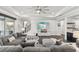Spacious living room with sectional sofa and large TV at 20296 Bandera Pl, Venice, FL 34293
