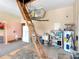 Garage with attic access, storage, and laundry area at 25072 Palisade Rd, Punta Gorda, FL 33983