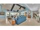 Spacious living room with water views and high ceilings at 635 Key Royale Dr, Holmes Beach, FL 34217
