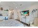 Bedroom with king-size bed and ocean views at 6605 Gulf Dr, Holmes Beach, FL 34217