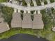 Top-down view of a row of villas near a canal at 7146 Lakeside Dr, Sarasota, FL 34243