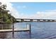 Serene view of a river with a bridge and dock at 12409 Wigeon Dr, Bradenton, FL 34212