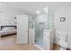 Spa-like bathroom with a large walk-in shower at 127 Crescent Dr, Anna Maria, FL 34216