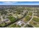 Aerial view showing a canal-side home in a quiet neighborhood at 1572 Nimbus Dr, North Port, FL 34287