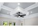 Modern bedroom ceiling with coffered design and ceiling fan at 2133 Selover Rd, North Port, FL 34287