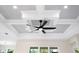 Coffered ceiling with recessed lighting and ceiling fan at 2133 Selover Rd, North Port, FL 34287