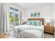 Bedroom with a king-size bed and private balcony at 2213 Avenue B, Bradenton Beach, FL 34217