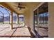 Screened patio with brick pavers and ceiling fan at 22419 Bette Ave, Port Charlotte, FL 33954