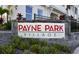 Community entrance sign for Payne Park Village at 407 Gowdy Rd, Sarasota, FL 34237