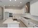 Modern kitchen with white cabinets, stainless steel appliances and large island at 407 Gowdy Rd, Sarasota, FL 34237