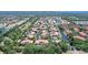 Aerial view of community with lake and buildings at 4264 Central Sarasota Pkwy # 122, Sarasota, FL 34238