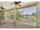 Screened balcony boasting water views and relaxing seating at 4264 Central Sarasota Pkwy # 122, Sarasota, FL 34238