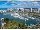 Stunning marina with numerous boats and city skyline at 4717 Winslow Beacon # 7, Sarasota, FL 34235