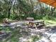 Rest area with benches and picnic tables under a shaded shelter at 5180 Northridge Rd # 101, Sarasota, FL 34238