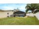 Large backyard with screened pool and shed at 5425 Skyline Pl, Sarasota, FL 34232