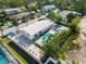 Aerial view of the property showcasing its features at 605 Jungle Queen Way, Longboat Key, FL 34228