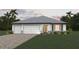 Two-car garage and welcoming front yard at 25109 Macapa Dr, Punta Gorda, FL 33983