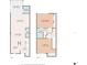 Two-story floor plan featuring primary bedroom, two additional bedrooms, and living areas at 4001 Beneva Rd # 208, Sarasota, FL 34233