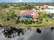 Aerial view of property showcasing lakefront location at 4539 Longspur Ln, Sarasota, FL 34238