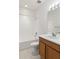 Simple bathroom featuring a vanity and shower/tub combo at 10531 Piedra Dr, Palmetto, FL 34221