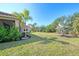 Landscaped backyard with tropical plants and grassy lawn at 12654 Harney St, Venice, FL 34293