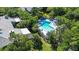 Aerial view of the community's secluded pool and patio area at 1479 Landings Cir # 41, Sarasota, FL 34231