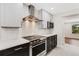 Modern kitchen features stainless steel appliances and white subway tile at 1608 80Th Nw St, Bradenton, FL 34209