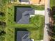 Overhead view of a new construction home and surrounding lots at 3397 Dryden St, North Port, FL 34288