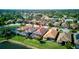 Bird's-eye view of single Gathering home with tile roof in a luxury community at 4020 Cascina Way, Sarasota, FL 34238